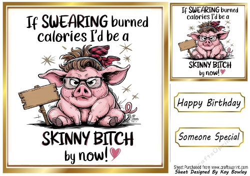 Funny 8X8 Topper With Humour Caption (EIGHT))
