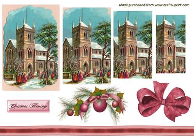 Carol Singers with a Church, Pyramids