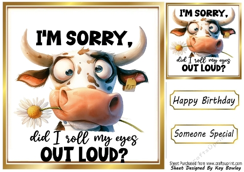 Funny 8X8 Topper With Humour Caption (TEN)