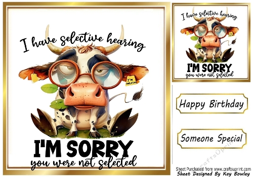 Funny 8X8 Topper With Humour Caption (ELEVEN)