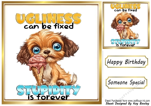 Funny 8X8 Topper With Humour Caption (SIXTEEN)