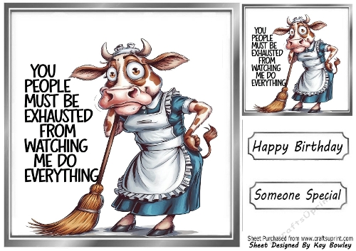 Funny 8X8 Topper With Humour Caption (SILVER FIVE)
