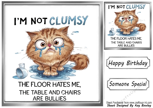 Funny 8X8 Topper With Humour Caption (SILVER EIGHT)