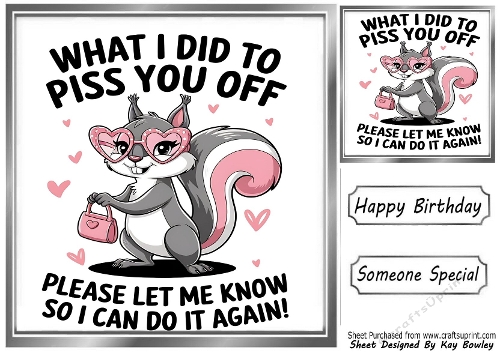 Funny 8X8 Topper With Humour Caption (SILVER NINE)