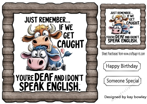 Funny 8X8 Topper With Humour Caption (WOOD FIVE)