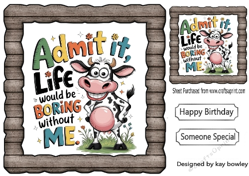 Funny 8X8 Topper With Humour Caption (WOOD SIX)