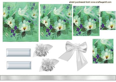 Pretty White Flowers and Dove,pyramids