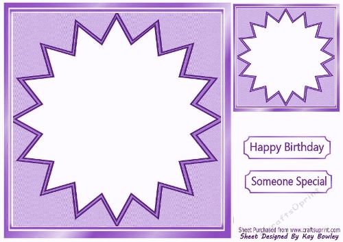 Funky Purple 8X8 Card Front/Topper