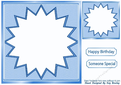 Funky Blue 8X8 Card Front/Topper