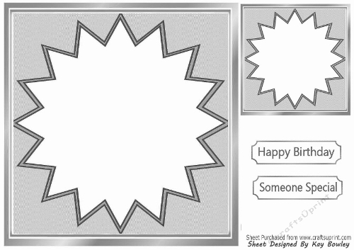 Funky Silver 8X8 Card Front/Topper
