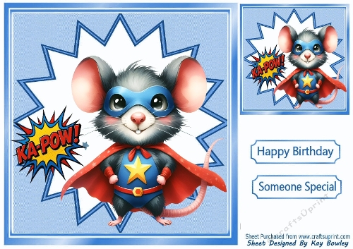 Super Animal In Funky Blue 8X8 Frame (ONE)