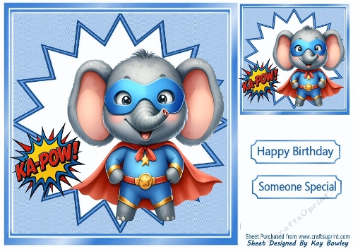 Super Animal In Funky Blue 8X8 Frame (TWO)