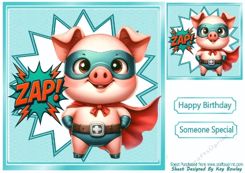Super Animal In Funky Turq 8X8 Frame (SIX)