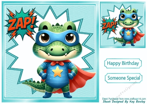Super Animal In Funky Turq 8X8 Frame (SEVEN)