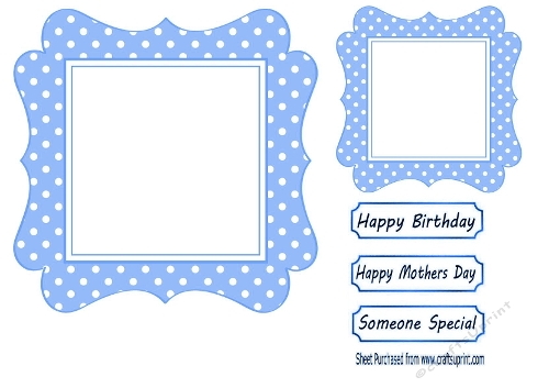 Blue Wavy Polkadot 7X7 Card Front/Toppers