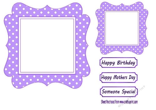 Purple Wavy Polkadot 7X7 Card Front/Toppers