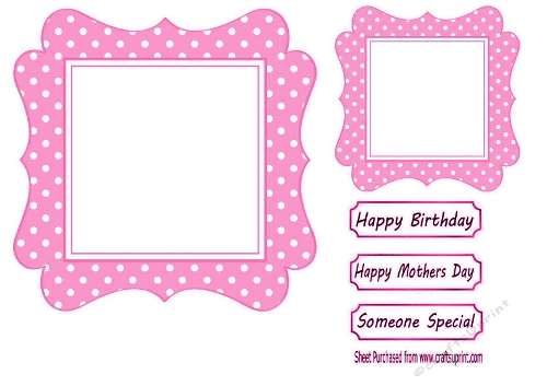 Pink Wavy Polkadot 7X7 Card Front/Toppers