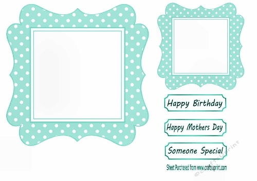 Turq Wavy Polkadot 7X7 Card Front/Toppers