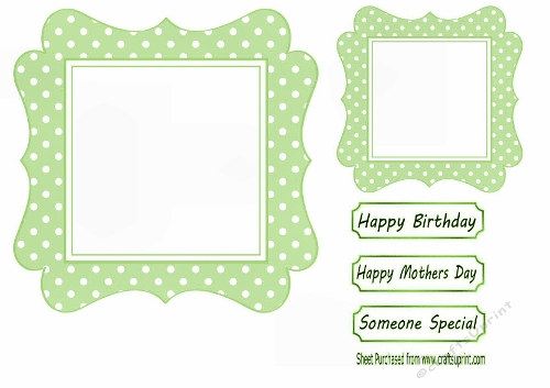 Green Wavy Polkadot 7X7 Card Front/Toppers