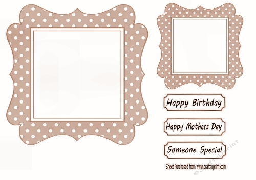 Brown Wavy Polkadot 7X7 Card Front/Toppers