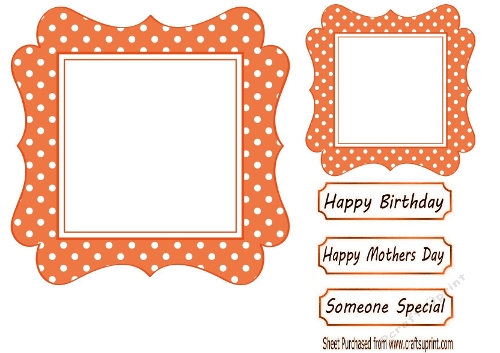 Orange Wavy Polkadot 7X7 Card Front/Toppers