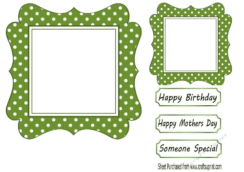 Dark Green Wavy Polkadot 7X7 Card Front/Toppers