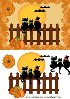 Little Kitties Sitting on a Fence