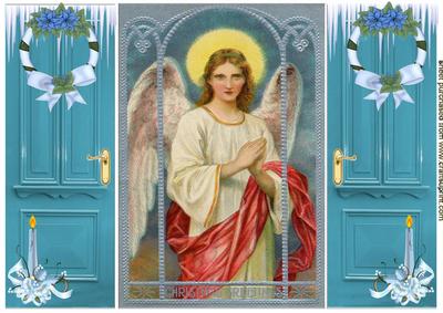 Christmas Scene of a Beautiful Angel, Gatefold