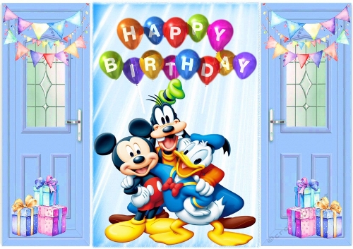 Blue Gatefold With , Mickey, Goofy & Donald Duck (THREE)