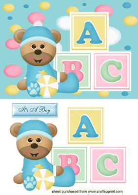 Baby Boy with Alphabet Blocks