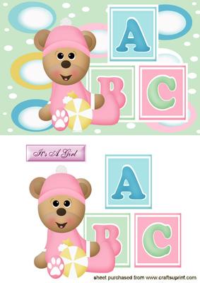Baby Girl, with Alphabet Blocks