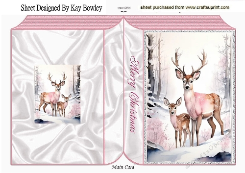  Pink Woodland With Deers A5 Folded Book (ONE)