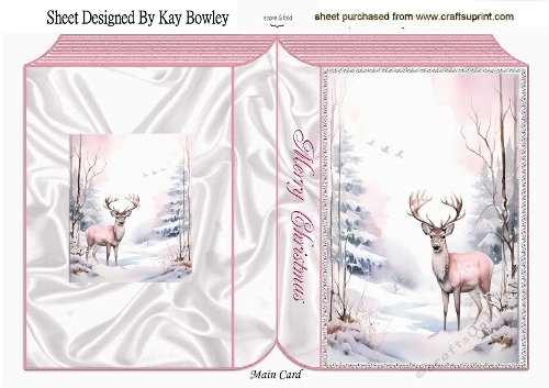 Pink Woodland With Deers A5 Folded Book (TWO)