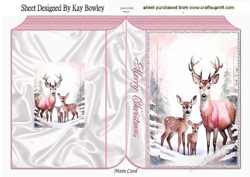 Pink Woodland With Deers A5 Folded Book (THREE)