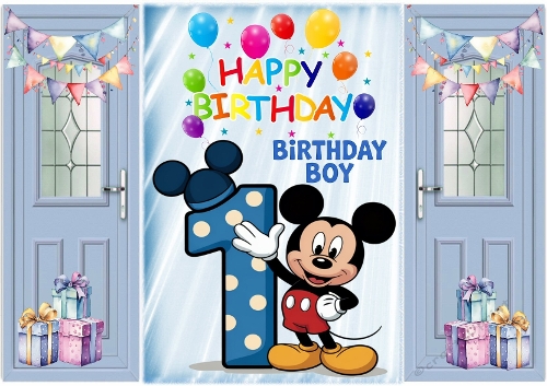 Blue Gatefold With Mickey Mouse (1ST BIRTHDAY)