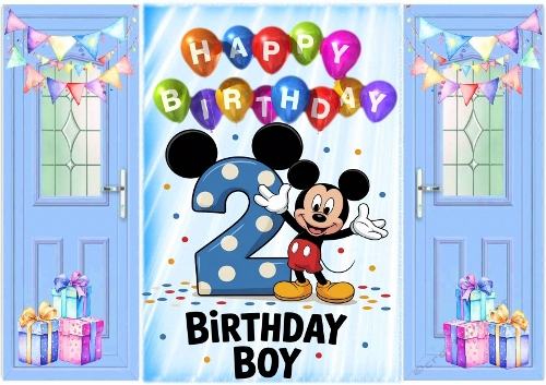 Blue Gatefold With Mickey Mouse (2ND BIRTHDAY)