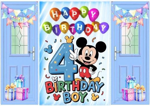 Blue Gatefold With Mickey Mouse (4TH BIRTHDAY)