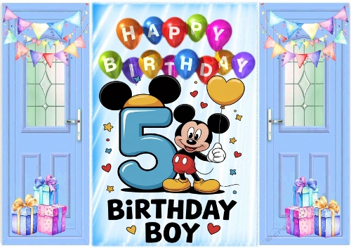 Blue Gatefold With Mickey Mouse (5TH BIRTHDAY)
