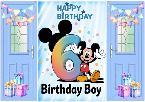Blue Gatefold With Mickey Mouse (6THTH BIRTHDAY)