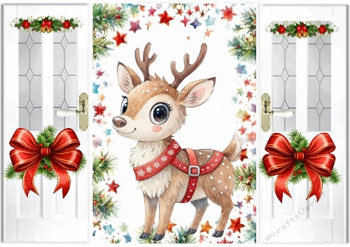 Christmas Gatefold With A Pretty Deer (FOUR)