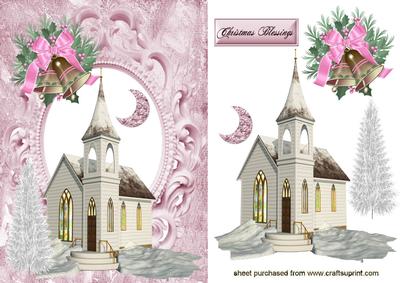 Pretty Scenery of a Church with Pink Bells