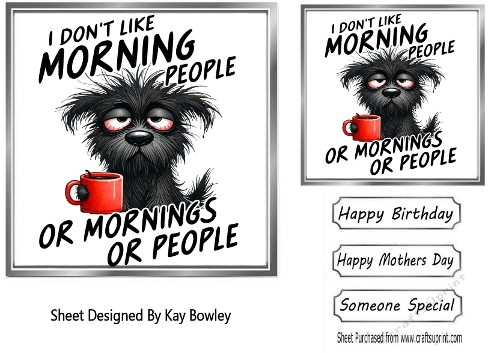 Dog With Humour  7X7 Topper/Card Front 