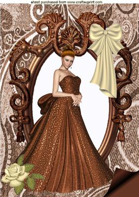 Beautiful Lady in Ornate Frame A4 Topper
