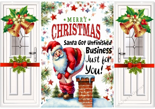 Santa With Funny Humour Gatefold For Christmas (FOUR)