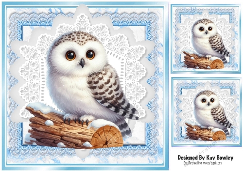 Lovely Christmas Animal On Blue Lace 8x8 (THREE)