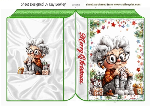 Lovely Gran With Christms Presents Folded A5 Book (ONE)