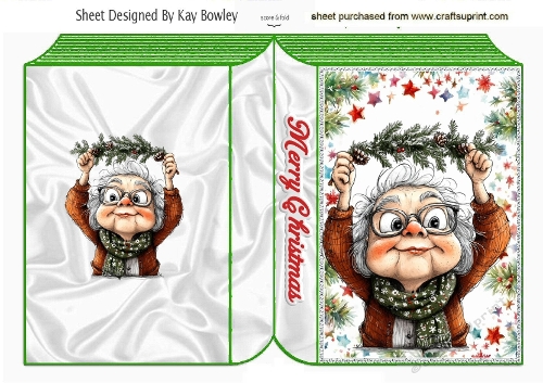 Lovely Gran With Christms Holly Folded A5 Book (THREE)