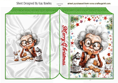 Lovely Gran With Christms Cookies Folded A5 Book (FOUR)