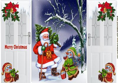 Santa and a Friendly Snowman, Gatefold