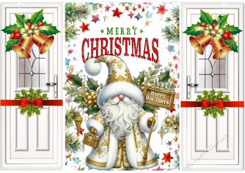 Lovely Gold Christmas Santa Gatefold  (ONE)